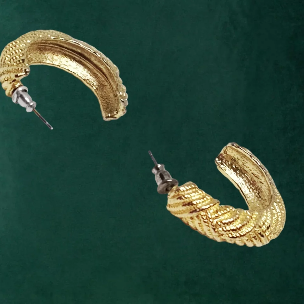 Gold Tone Pierced Earrings